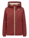 K-way Hooded Jacket With Sherpa Interior In Red