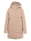 K-way Hooded Parka Coat In Neutral