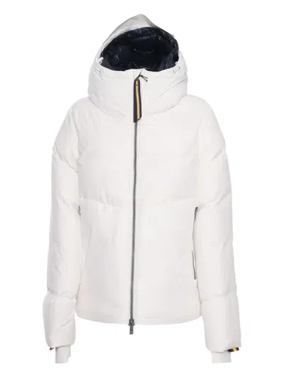 K-way Hooded Quilted Coat In White