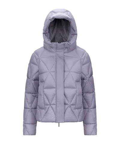 K-way Hooded Quilted Down Jacket In Purple