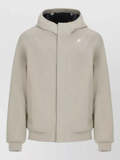 K-way Hooded Short Jacket Long Sleeve Pockets In Neutral