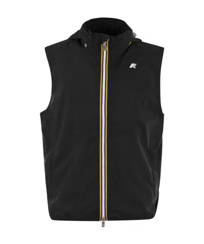 K-way Valen Stretch Dot Zip-fastening Sleeveless Vest In Blue