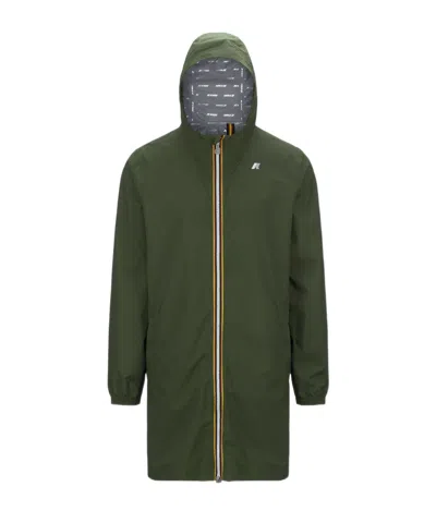 K-way Hooded Windbreaker In Green