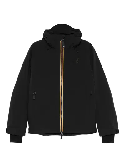 K-way Hooded Zip-fastening Jacket In Black