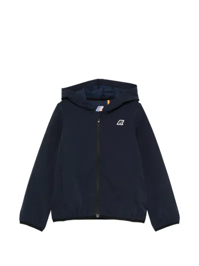K-way Kids' Hooded Zip-fastening Jacket In Blue