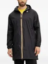 K-way Hooded Zip-front Jacket In Black