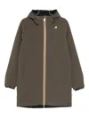 K-way Hooded Zip-front Jacket In Green