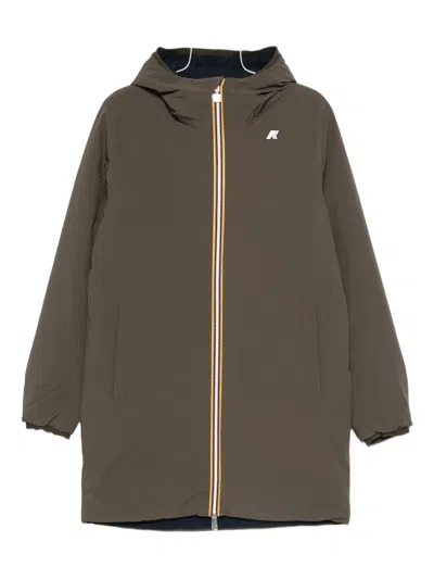 K-way Hooded Zip-front Jacket In Green