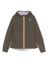 K-way Hooded Zip-front Jacket In Green