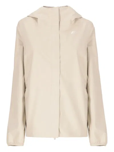K-way Hooded Zip-front Jacket In Neutral