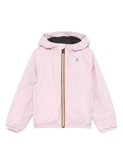 K-way Kids' Hooded Zip-front Jacket In Pink
