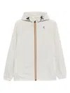 K-way Waterproof Baby Blue Jacket With Drawstring Hood In White