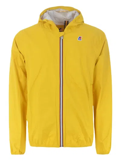 K-way Hooded Zip-front Jacket In Yellow