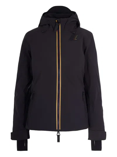 K-way Hooded Zip Jacket In Black