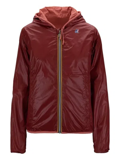 K-way Hooded Zip Jacket In Red