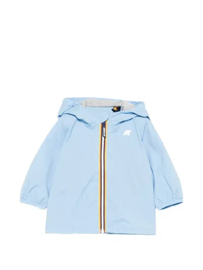 K-way Babies' Hooded Zip-up Jacket In Blue