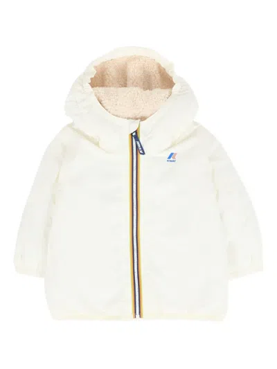 K-way Babies' Hooded Zip-up Jacket In White