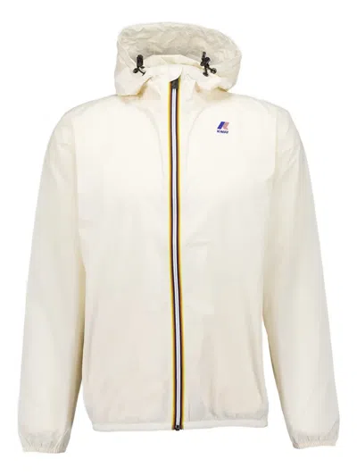 K-way Hooded Zipped Jacket In Neutral