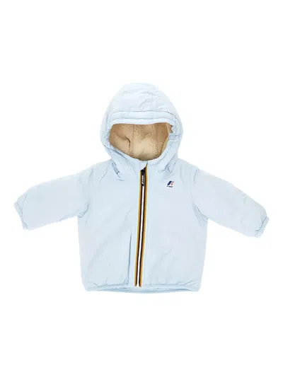 K-way Babies' Hooded Zipped Padded Jacket In Blue