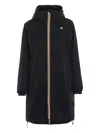 K-way Hooded Zipped Parka In Black
