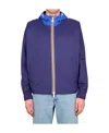 K-way Hooded Zipper Casual Jacket In Blue