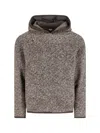 K-way Hooded Long Sleeve Textured Knit Sweater In Brown