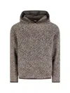K-way Hooded Long Sleeve Textured Knit Sweater In Brown