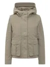 K-way Jacket With Hood And Synthetic Fur Lining In Neutral