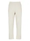 K-way Straight Leg Cotton Trousers With Elastic Waistband In White
