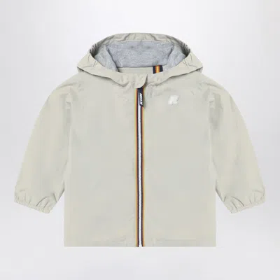 K-way Jack Beige Jacket In Waterproof Nylon In White