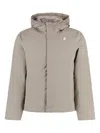 K-way Nylon Jacket With Hood And Drawstrings In Neutrals