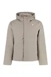 K-way Nylon Jacket With Hood And Drawstrings In Beige