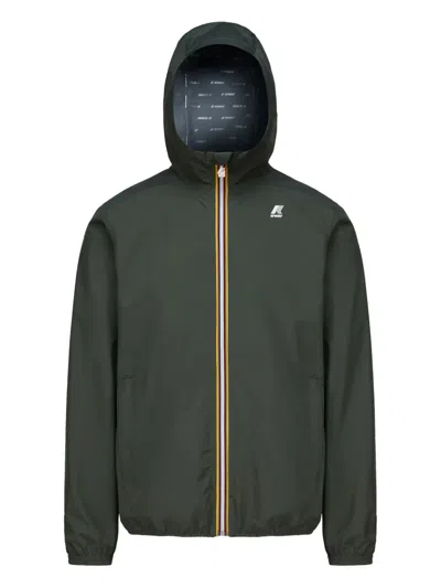 K-way Jack Hooded Zip-front Jacket In Black