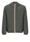 K-way Duck Down Padded Jack St Thermo Reversibile Jacket In Gray