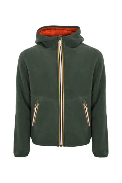 K-way Jack Sherpa Polar Reversible Sweatshirt In Green