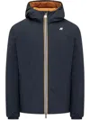 K-way Reversible Hooded Jacket With Padded Design And Striped Accents In Black