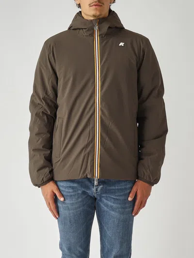 K-way Jack St Warm Double Slim-fit Giacca Reversibile. In Poliestere Elasticizzato Impermeabile. Imbottitu In Brown
