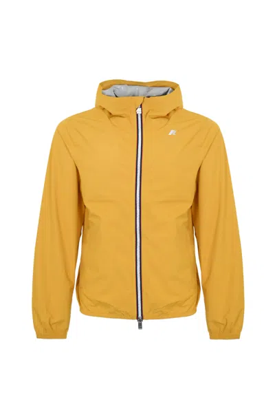 K-way Man Jacket Acid Green Size Xxs Polyamide In Yellow