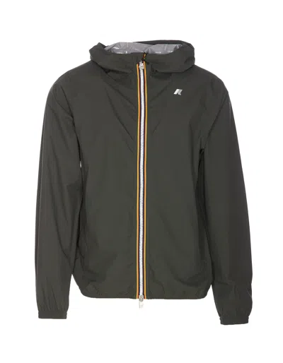 K-way Jack Stretch Logo Jacket Blazer In Green Blackish