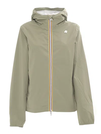 K-way Jack Stretch Nylon Jersey Down Jacket In Green