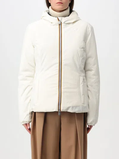 K-way Fitted Lightweight Jacket With Zip-up Front In White