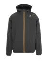 K-way Black Hooded Down Jacket In Black