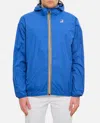 K-way Hooded Jacket With Adjustable Drawstring And Pockets In Blue