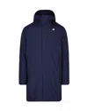 K-way Water-repellent Casual Jacket With Adjustable Hood In Blue