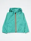 K-way Kids' Le Vrai Hooded Zip Jacket In Forest Green