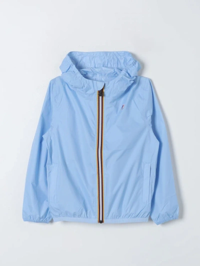 K-way Jacket  Kids Color Gnawed Blue In Gnawed Blue
