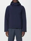 K-way High-collar Adjustable-hood Coat In Blue