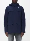 K-way Medium-length Jacket With Three-layer Texture In Blue