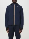 K-way Hooded Jacket With Side Pockets And Cuffs In Blau