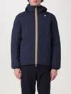 K-way Waterproof Midnight Blue Jacket With Front Zip And Hood In Blue